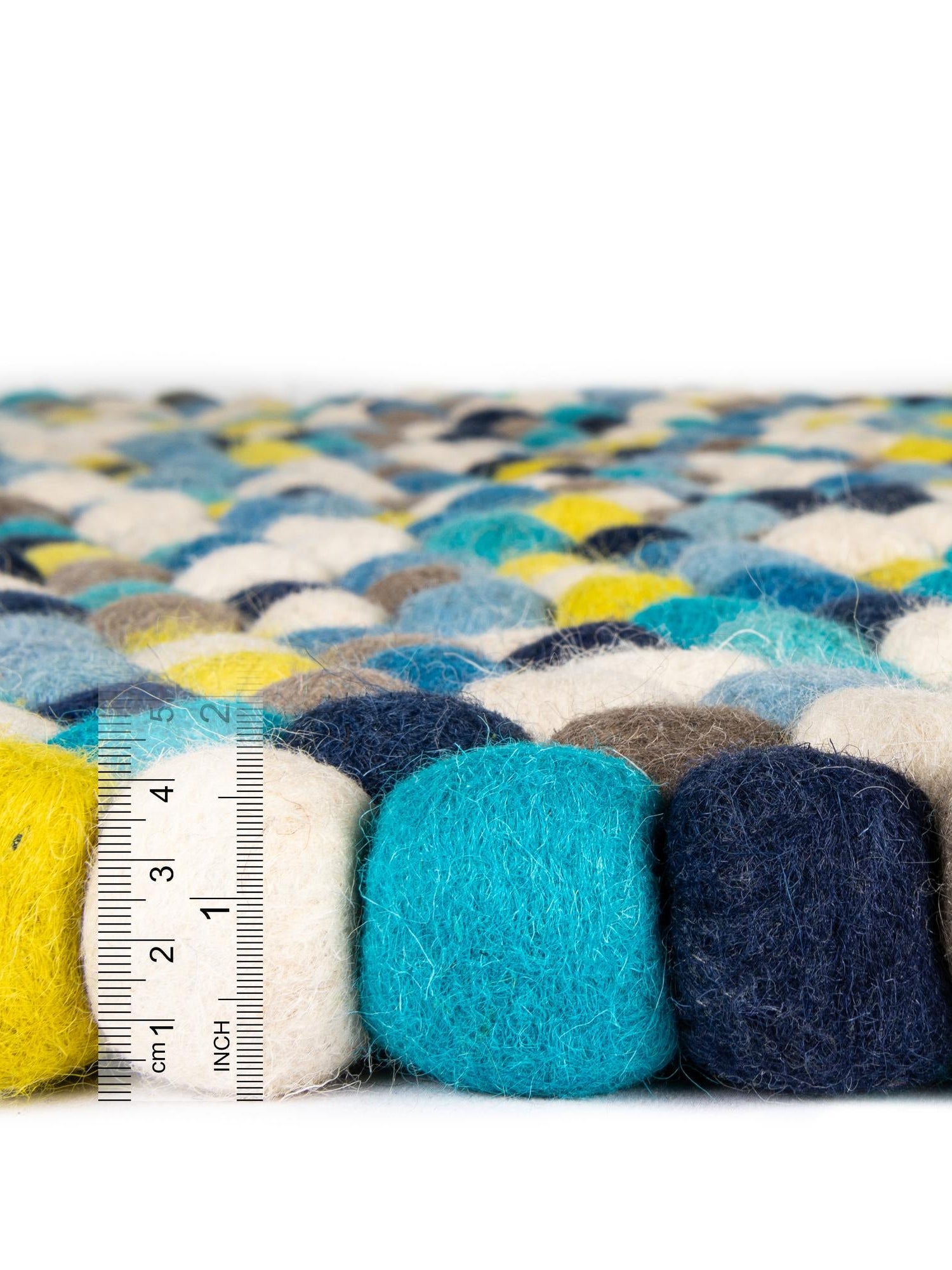 Blue 2' x 8' Felt Ball Runner Area Rug Stunning All Natural 100% Wool Luxury Hand Woven Carpet for Modern Home Interiors Soft Touch Marshmallow Rug for Sale at Rug Engine