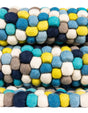 Blue 2' x 6' 1 Felt Ball Runner Area Rug Stunning All Natural 100% Wool Luxury Hand Woven Carpet for Modern Home Interiors Soft Touch Marshmallow Rug for Sale at Rug Engine
