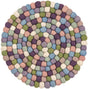 Pink and Purple 2' x 2' Felt Ball Round Area Rug Stunning All Natural 100% Wool Luxury Hand Woven Carpet for Modern Home Interiors Soft Touch Marshmallow Rug for Sale at Rug Engine