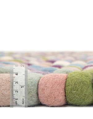 Pink and Purple 9' x 12' Felt Ball Rectangle Area Rug Stunning All Natural 100% Wool Luxury Hand Woven Carpet for Modern Home Interiors Soft Touch Marshmallow Rug for Sale at Rug Engine