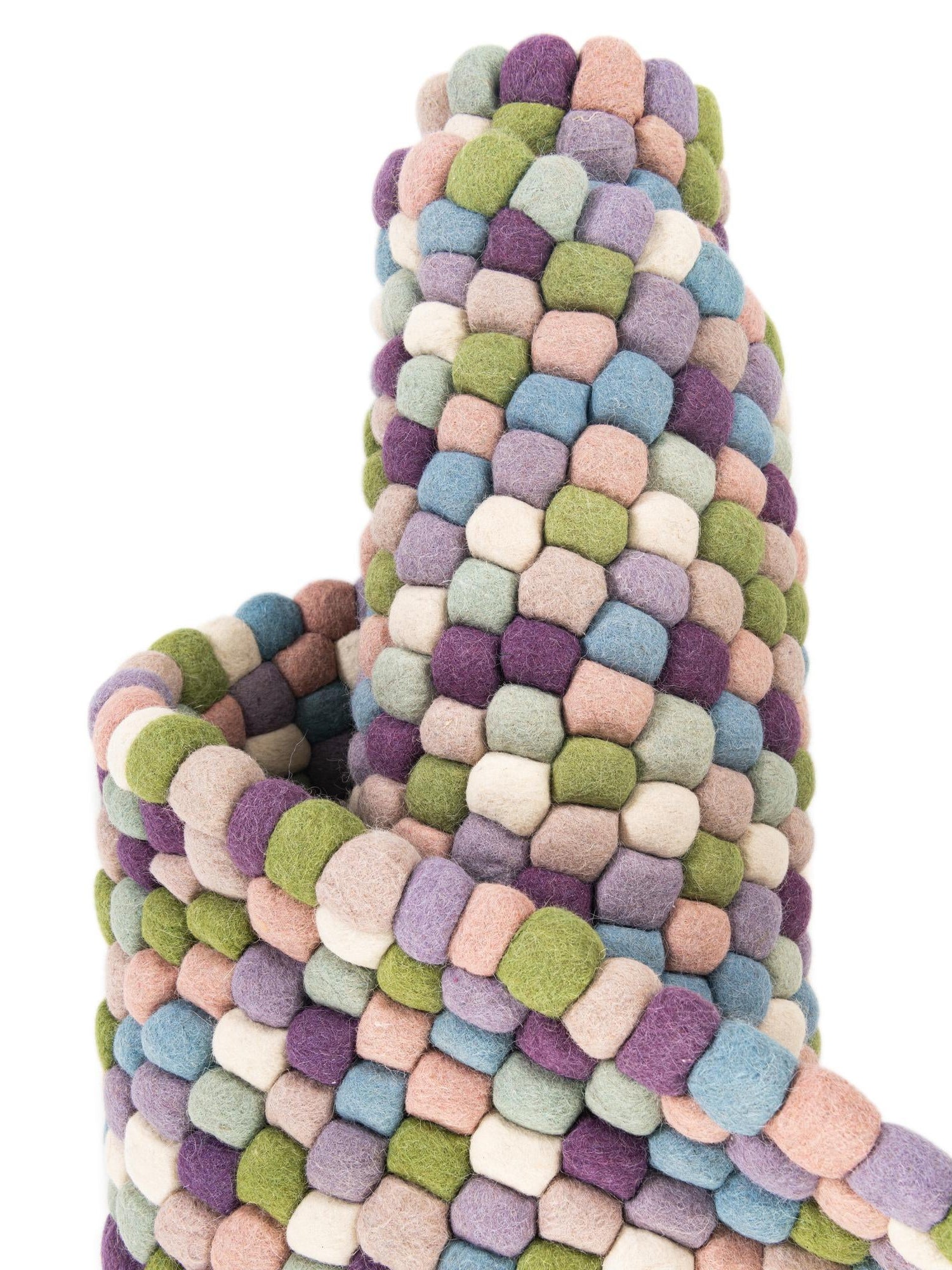 Pink and Purple 9' x 12' Felt Ball Rectangle Area Rug Stunning All Natural 100% Wool Luxury Hand Woven Carpet for Modern Home Interiors Soft Touch Marshmallow Rug for Sale at Rug Engine