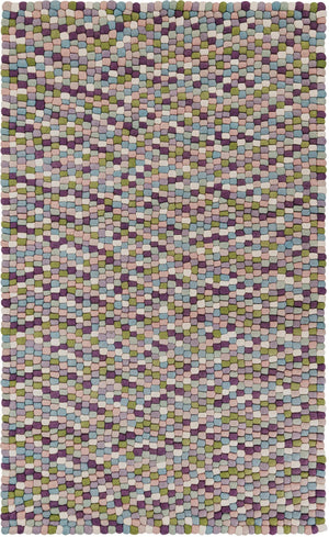 Pink and Purple 5' 1 x 8' Felt Ball Rectangle Area Rug Stunning All Natural 100% Wool Luxury Hand Woven Carpet for Modern Home Interiors Soft Touch Marshmallow Rug for Sale at Rug Engine