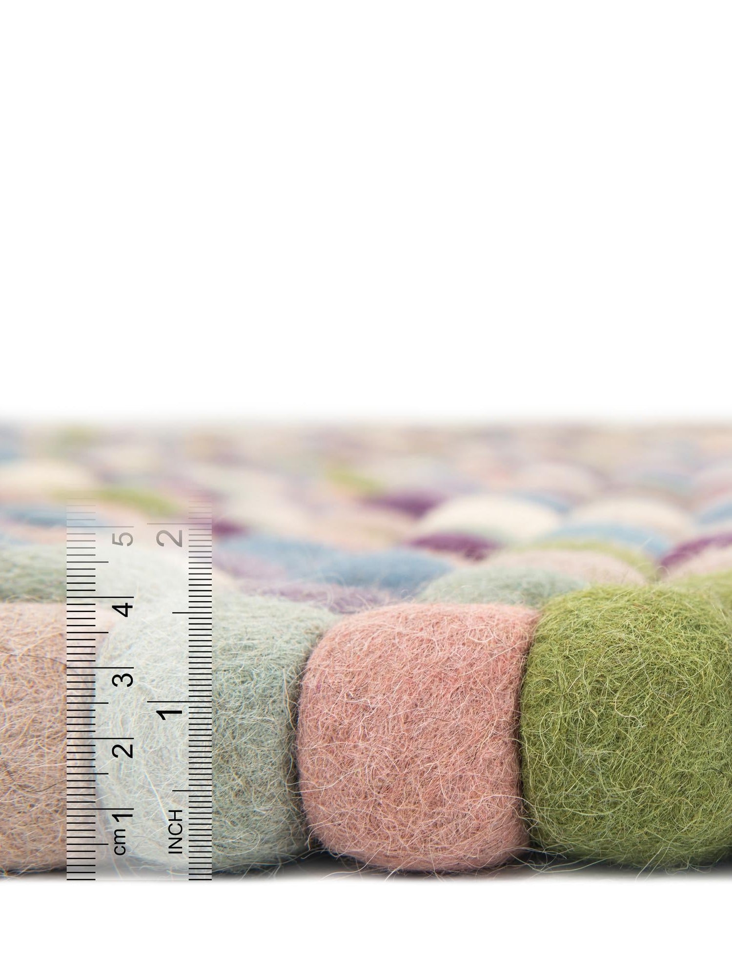 Pink and Purple 2' x 6' 1 Felt Ball Runner Area Rug Stunning All Natural 100% Wool Luxury Hand Woven Carpet for Modern Home Interiors Soft Touch Marshmallow Rug for Sale at Rug Engine