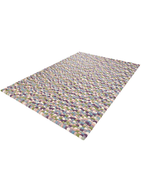 Pink and Purple 6' 1 x 9' Felt Ball Rectangle Area Rug Stunning All Natural 100% Wool Luxury Hand Woven Carpet for Modern Home Interiors Soft Touch Marshmallow Rug for Sale at Rug Engine