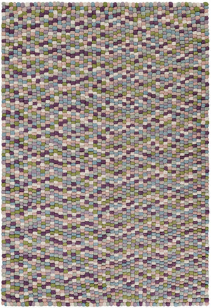 Pink and Purple 6' 1 x 9' Felt Ball Rectangle Area Rug Stunning All Natural 100% Wool Luxury Hand Woven Carpet for Modern Home Interiors Soft Touch Marshmallow Rug for Sale at Rug Engine