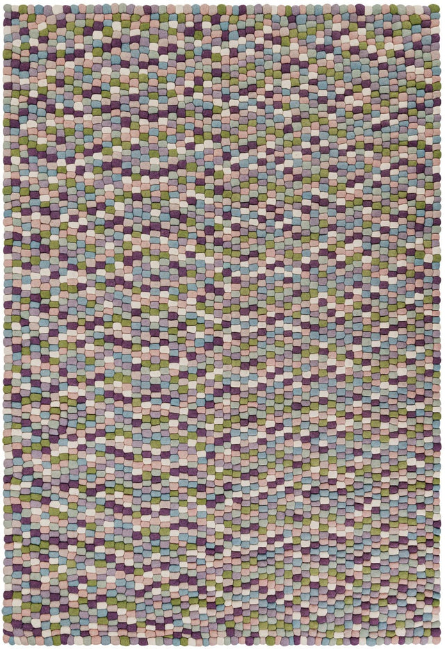 Pink and Purple 6' 1 x 9' Felt Ball Rectangle Area Rug Stunning All Natural 100% Wool Luxury Hand Woven Carpet for Modern Home Interiors Soft Touch Marshmallow Rug for Sale at Rug Engine