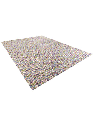 Pink and Purple 9' x 12' Felt Ball Rectangle Area Rug Stunning All Natural 100% Wool Luxury Hand Woven Carpet for Modern Home Interiors Soft Touch Marshmallow Rug for Sale at Rug Engine