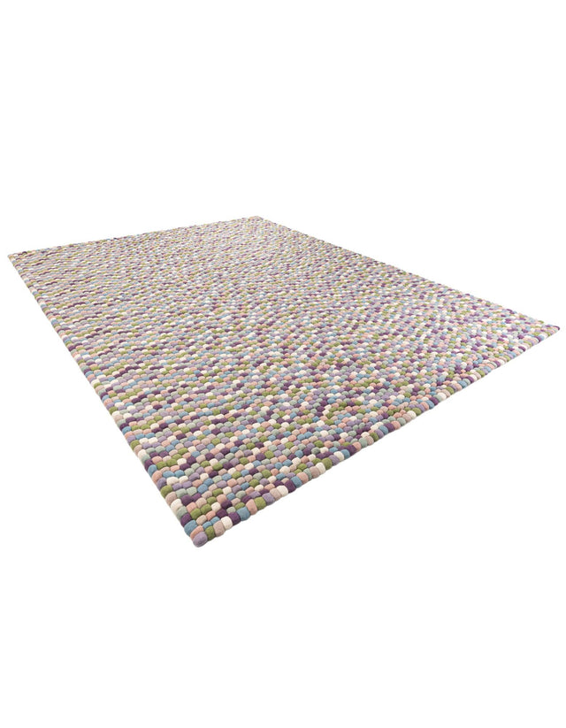 Pink and Purple 9' x 12' Felt Ball Rectangle Area Rug Stunning All Natural 100% Wool Luxury Hand Woven Carpet for Modern Home Interiors Soft Touch Marshmallow Rug for Sale at Rug Engine