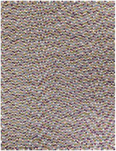 Pink and Purple 9' x 12' Felt Ball Rectangle Area Rug Stunning All Natural 100% Wool Luxury Hand Woven Carpet for Modern Home Interiors Soft Touch Marshmallow Rug for Sale at Rug Engine