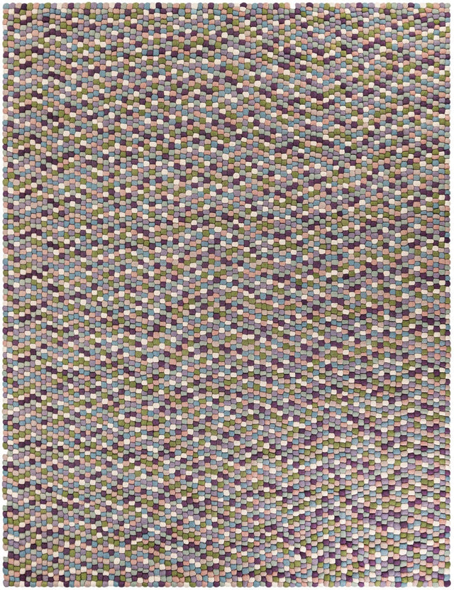 Pink and Purple 9' x 12' Felt Ball Rectangle Area Rug Stunning All Natural 100% Wool Luxury Hand Woven Carpet for Modern Home Interiors Soft Touch Marshmallow Rug for Sale at Rug Engine