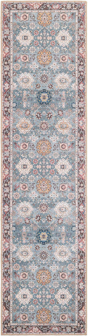 Washable Green 2' 7 x 10' Timeless Runner Area Rug Easy to Clean Stain Resistant & Durable Traditional Classic Vintage Design Carpet for Sale at Rug Engine