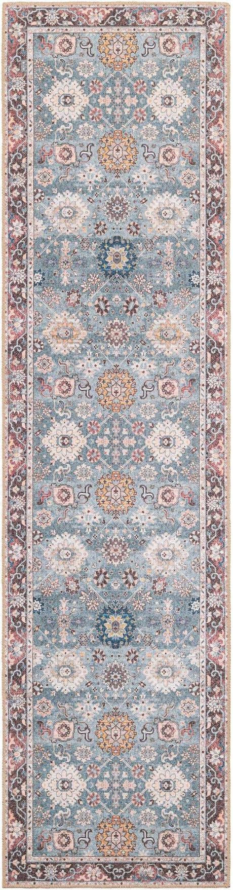 Washable Green 2' 7 x 10' Timeless Runner Area Rug Easy to Clean Stain Resistant & Durable Traditional Classic Vintage Design Carpet for Sale at Rug Engine