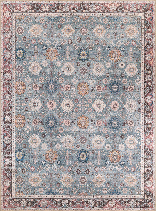 Washable Green 9' 5 x 13' 1 Timeless Rectangle Area Rug Easy to Clean Stain Resistant & Durable Traditional Classic Vintage Design Carpet for Sale at Rug Engine