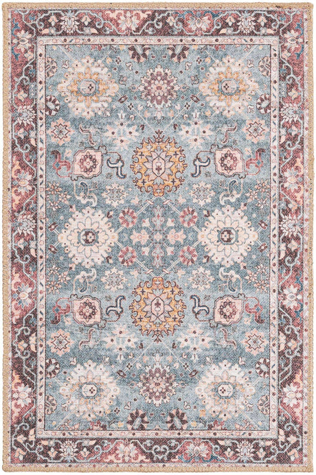 Washable Green 2' x 3' 1 Timeless Rectangle Area Rug Easy to Clean Stain Resistant & Durable Traditional Classic Vintage Design Carpet for Sale at Rug Engine