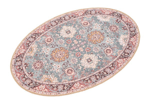 Washable Green 2' x 3' 1 Timeless Oval Area Rug Easy to Clean Stain Resistant & Durable Traditional Classic Vintage Design Carpet for Sale at Rug Engine