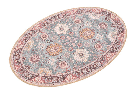 Washable Green 2' x 3' 1 Timeless Oval Area Rug Easy to Clean Stain Resistant & Durable Traditional Classic Vintage Design Carpet for Sale at Rug Engine