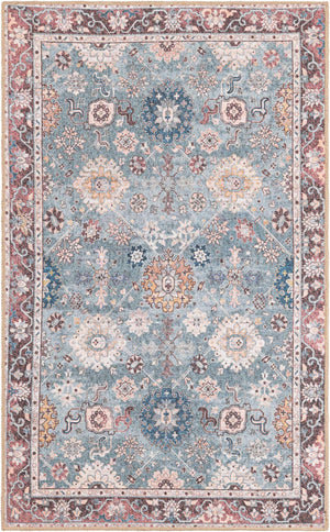 Washable Green 3' 6 x 5' 6 Timeless Rectangle Area Rug Easy to Clean Stain Resistant & Durable Traditional Classic Vintage Design Carpet for Sale at Rug Engine