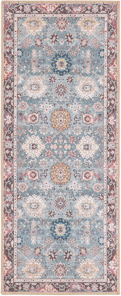 Washable Green 2' x 5' 1 Timeless Runner Area Rug Easy to Clean Stain Resistant & Durable Traditional Classic Vintage Design Carpet for Sale at Rug Engine