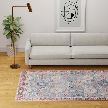 Washable Green 9' 5 x 13' 1 Timeless Rectangle Area Rug Easy to Clean Stain Resistant & Durable Traditional Classic Vintage Design Carpet for Sale at Rug Engine