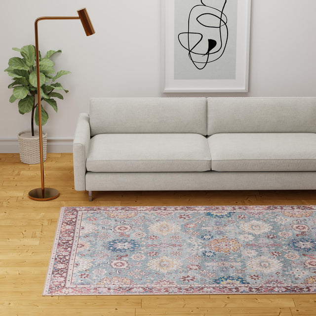Washable Green 9' 5 x 13' 1 Timeless Rectangle Area Rug Easy to Clean Stain Resistant & Durable Traditional Classic Vintage Design Carpet for Sale at Rug Engine