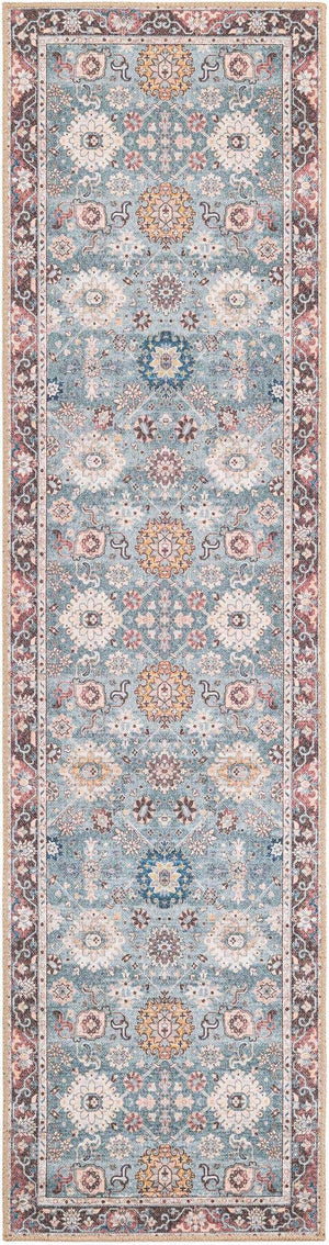 Washable Green 2' x 8' Timeless Runner Area Rug Easy to Clean Stain Resistant & Durable Traditional Classic Vintage Design Carpet for Sale at Rug Engine