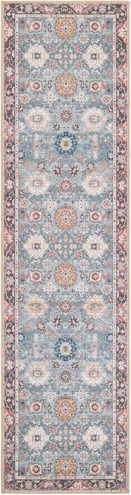 Washable Green 2' x 8' Timeless Runner Area Rug Easy to Clean Stain Resistant & Durable Traditional Classic Vintage Design Carpet for Sale at Rug Engine