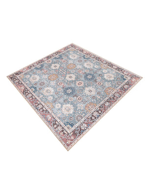 Washable Green 7' 10 x 7' 10 Timeless Square Area Rug Easy to Clean Stain Resistant & Durable Traditional Classic Vintage Design Carpet for Sale at Rug Engine