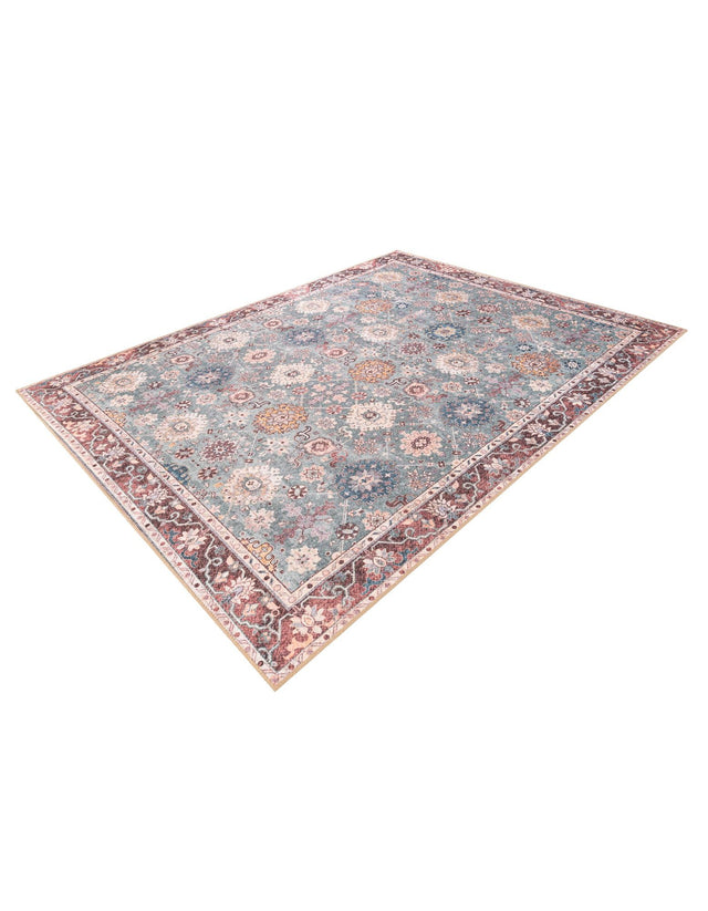 Washable Green 7' 10 x 10' Timeless Rectangle Area Rug Easy to Clean Stain Resistant & Durable Traditional Classic Vintage Design Carpet for Sale at Rug Engine