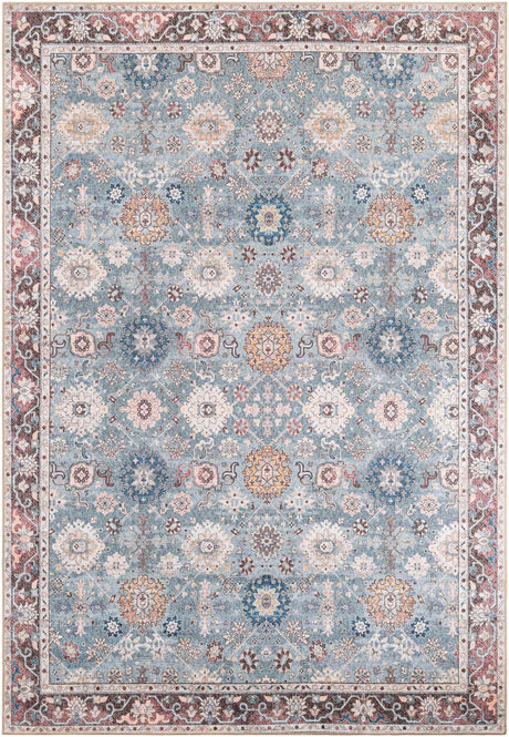 Washable Green 8' 4 x 12' Timeless Rectangle Area Rug Easy to Clean Stain Resistant & Durable Traditional Classic Vintage Design Carpet for Sale at Rug Engine