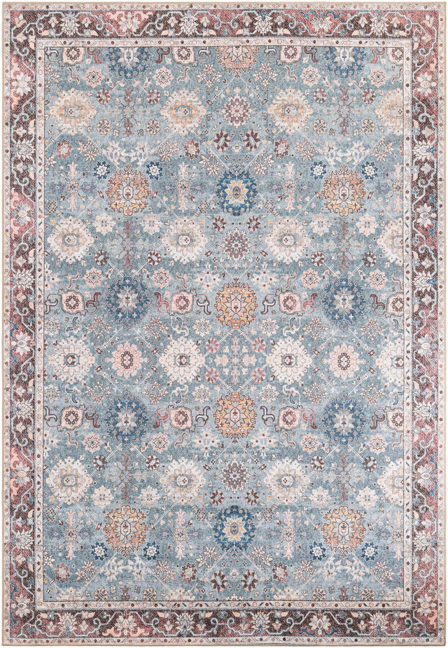 Washable Green 8' 4 x 12' Timeless Rectangle Area Rug Easy to Clean Stain Resistant & Durable Traditional Classic Vintage Design Carpet for Sale at Rug Engine