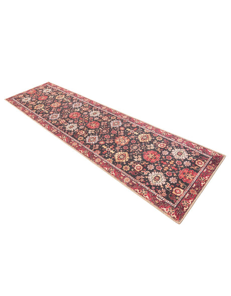 Washable Black 2' 7 x 10' Timeless Runner Area Rug Easy to Clean Stain Resistant & Durable Traditional Classic Vintage Design Carpet for Sale at Rug Engine
