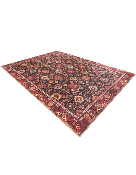 Washable Black 9' 5 x 13' 1 Timeless Rectangle Area Rug Easy to Clean Stain Resistant & Durable Traditional Classic Vintage Design Carpet for Sale at Rug Engine