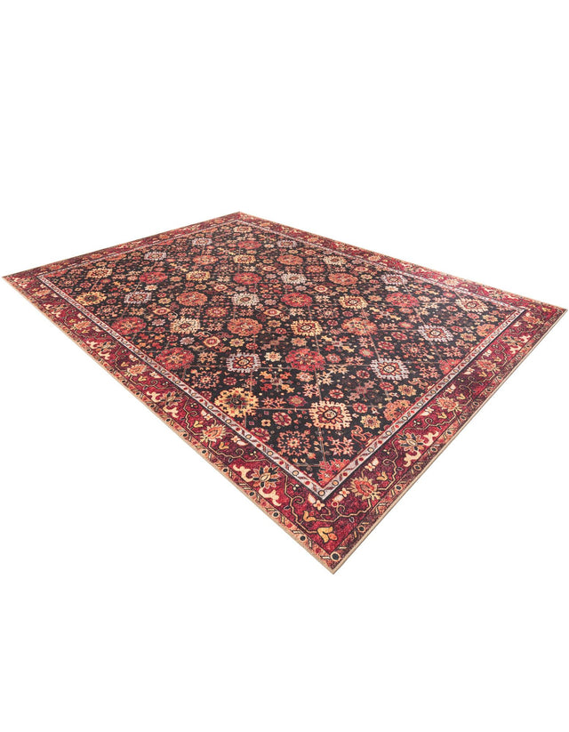 Washable Black 9' 5 x 13' 1 Timeless Rectangle Area Rug Easy to Clean Stain Resistant & Durable Traditional Classic Vintage Design Carpet for Sale at Rug Engine