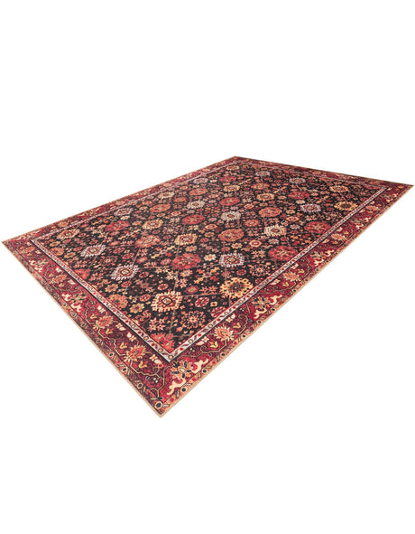 Washable Black 9' 5 x 13' 1 Timeless Rectangle Area Rug Easy to Clean Stain Resistant & Durable Traditional Classic Vintage Design Carpet for Sale at Rug Engine