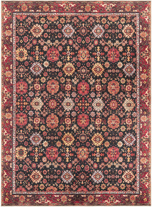 Washable Black 9' 5 x 13' 1 Timeless Rectangle Area Rug Easy to Clean Stain Resistant & Durable Traditional Classic Vintage Design Carpet for Sale at Rug Engine