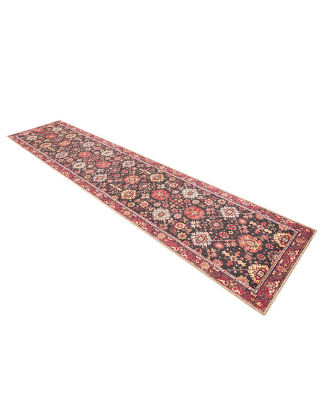Washable Black 2' 7 x 12' Timeless Runner Area Rug Easy to Clean Stain Resistant & Durable Traditional Classic Vintage Design Carpet for Sale at Rug Engine