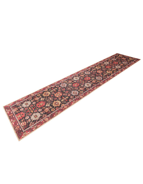 Washable Black 2' 7 x 12' Timeless Runner Area Rug Easy to Clean Stain Resistant & Durable Traditional Classic Vintage Design Carpet for Sale at Rug Engine
