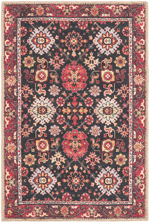 Washable Black 2' x 3' 1 Timeless Rectangle Area Rug Easy to Clean Stain Resistant & Durable Traditional Classic Vintage Design Carpet for Sale at Rug Engine