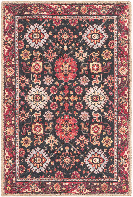 Washable Black 2' x 3' 1 Timeless Rectangle Area Rug Easy to Clean Stain Resistant & Durable Traditional Classic Vintage Design Carpet for Sale at Rug Engine