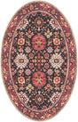 Washable Black 2' x 3' 1 Timeless Oval Area Rug Easy to Clean Stain Resistant & Durable Traditional Classic Vintage Design Carpet for Sale at Rug Engine