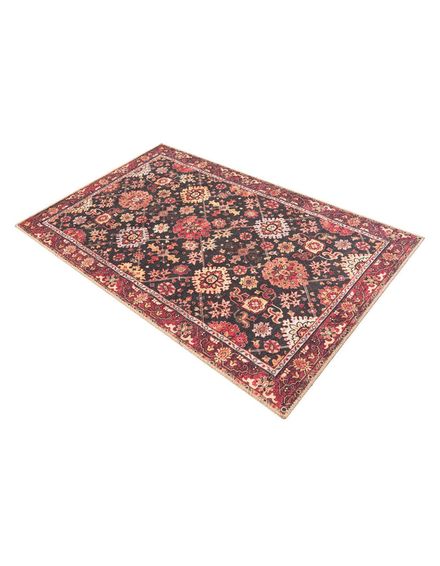 Washable Black 3' 6 x 5' 6 Timeless Rectangle Area Rug Easy to Clean Stain Resistant & Durable Traditional Classic Vintage Design Carpet for Sale at Rug Engine