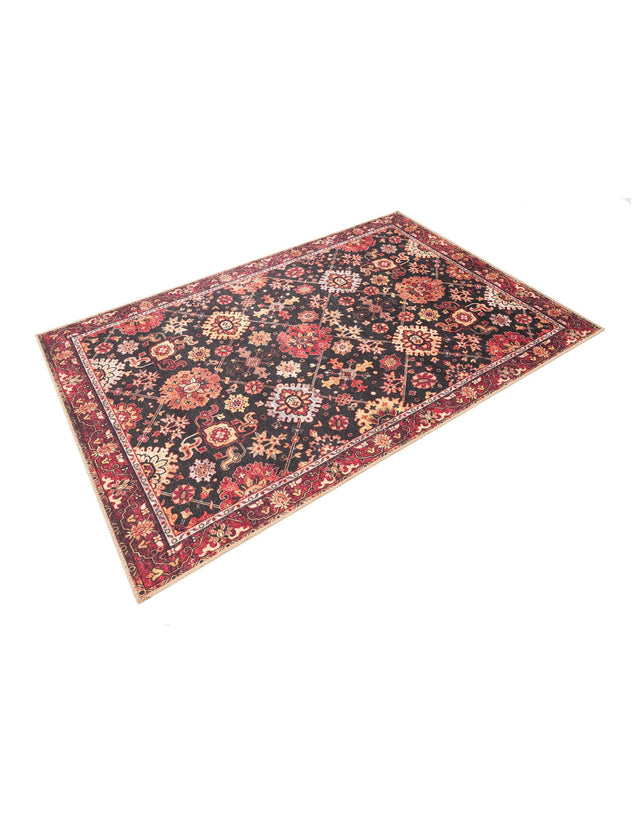 Washable Black 4' 1 x 6' 1 Timeless Rectangle Area Rug Easy to Clean Stain Resistant & Durable Traditional Classic Vintage Design Carpet for Sale at Rug Engine