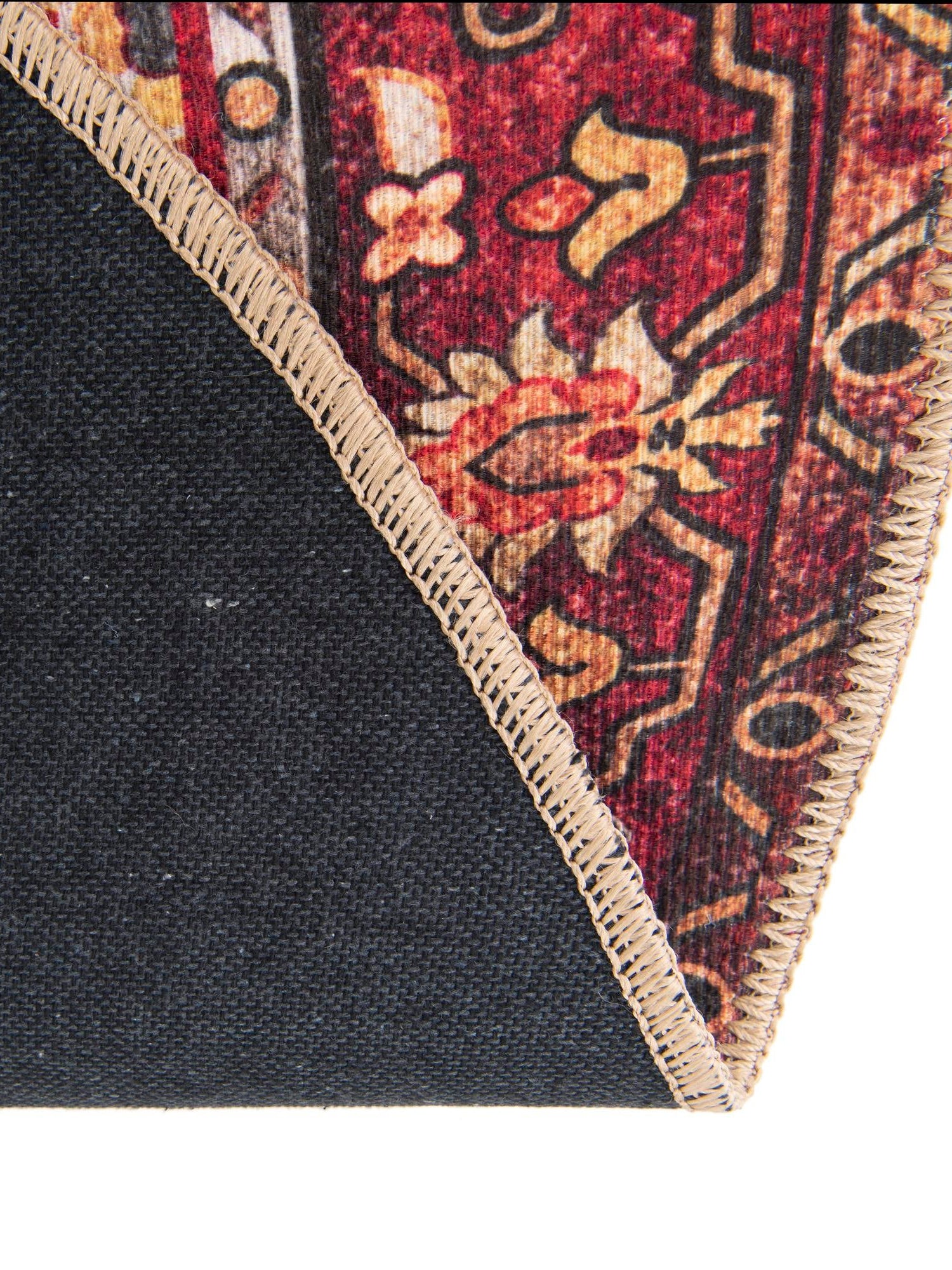 Washable Black 7' 10 x 7' 10 Timeless Round Area Rug Easy to Clean Stain Resistant & Durable Traditional Classic Vintage Design Carpet for Sale at Rug Engine