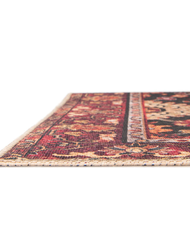 Washable Black 5' 1 x 8' Timeless Rectangle Area Rug Easy to Clean Stain Resistant & Durable Traditional Classic Vintage Design Carpet for Sale at Rug Engine