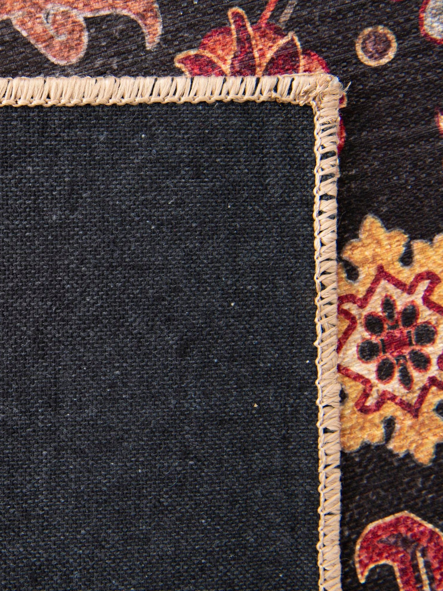 Washable Black 4' 1 x 6' 1 Timeless Rectangle Area Rug Easy to Clean Stain Resistant & Durable Traditional Classic Vintage Design Carpet for Sale at Rug Engine