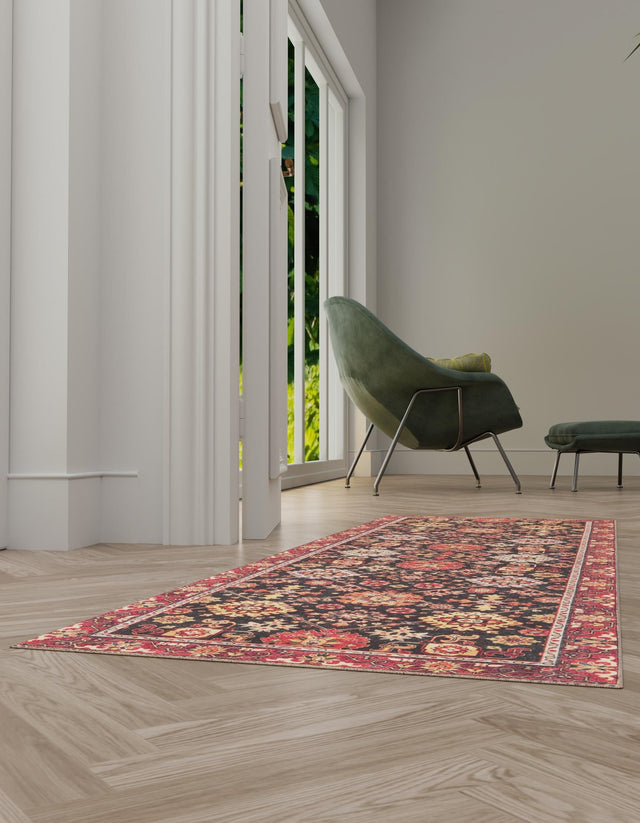 Washable Black 2' x 6' 1 Timeless Runner Area Rug Easy to Clean Stain Resistant & Durable Traditional Classic Vintage Design Carpet for Sale at Rug Engine