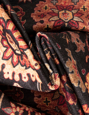 Washable Black 2' 7 x 12' Timeless Runner Area Rug Easy to Clean Stain Resistant & Durable Traditional Classic Vintage Design Carpet for Sale at Rug Engine
