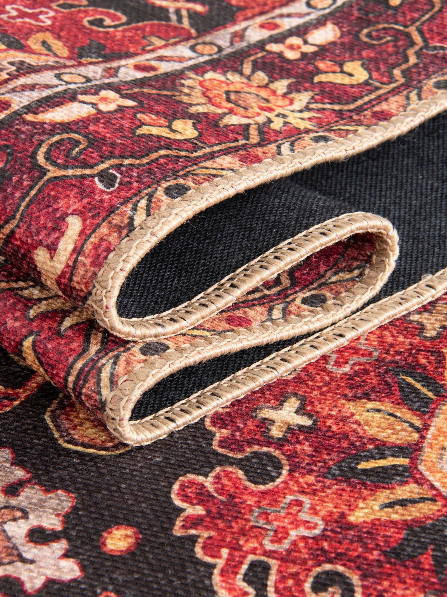 Washable Black 2' x 6' 1 Timeless Runner Area Rug Easy to Clean Stain Resistant & Durable Traditional Classic Vintage Design Carpet for Sale at Rug Engine