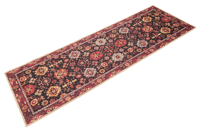 Washable Black 2' x 6' 1 Timeless Runner Area Rug Easy to Clean Stain Resistant & Durable Traditional Classic Vintage Design Carpet for Sale at Rug Engine