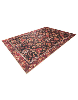 Washable Black 8' 4 x 12' Timeless Rectangle Area Rug Easy to Clean Stain Resistant & Durable Traditional Classic Vintage Design Carpet for Sale at Rug Engine